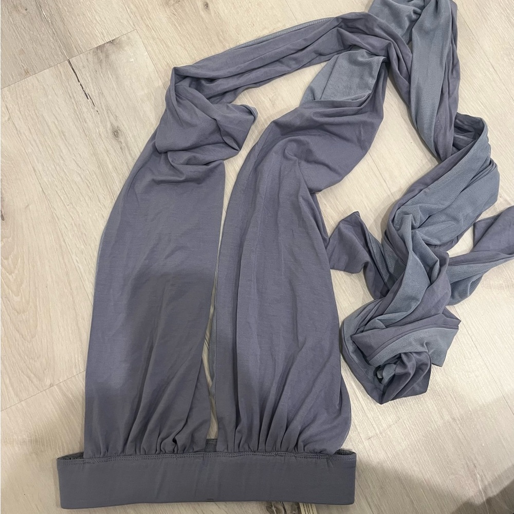 THE Free People (IYKYK) wrap top in powdery moody blue